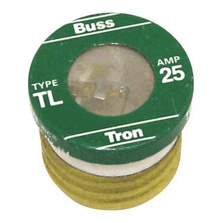 Plug Fuse, 25A, 10kA at 125V AC, 4 PK