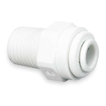 Fitting, Straight, Acetal, PushFit 1/4 in, MNPT 1/4 in, PK10