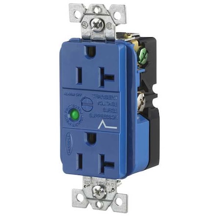 Straight Blade Receptacle, 5-20R, 20 A, 125V AC, 2 Pole, 3 Wire, Flush Mount, Grounded