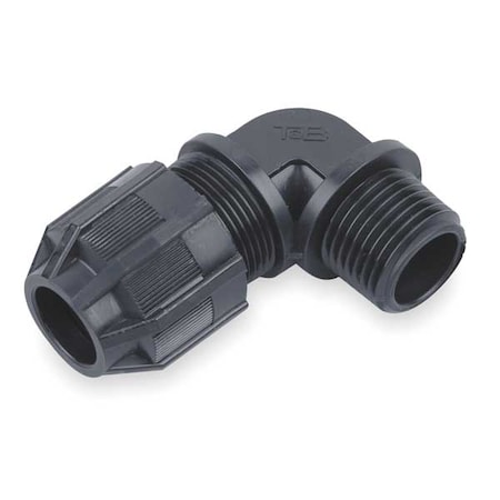 Liquid Tight Connector,3/4in.,90 deg,Blk