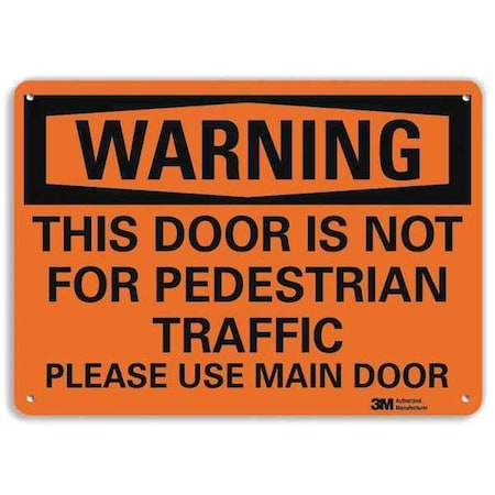 Warning Sign, 7 in Height, 10 in Width, Aluminum, Vertical Rectangle, English