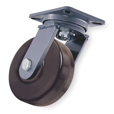Plate Caster,Swivel,Phenolic,6 in.,1200 lb.B