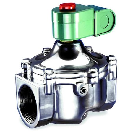 Solenoid Valve, 2-Way, 2-Position, Normally Closed, 2 in Pipe Size, 120V AC, High Flow, Aluminum