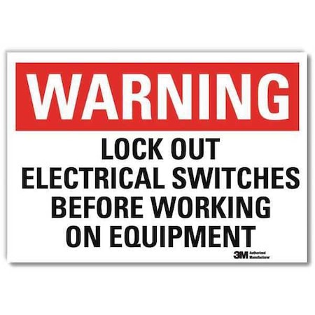 Warning Sign,Red/White,Surface,5 in. H