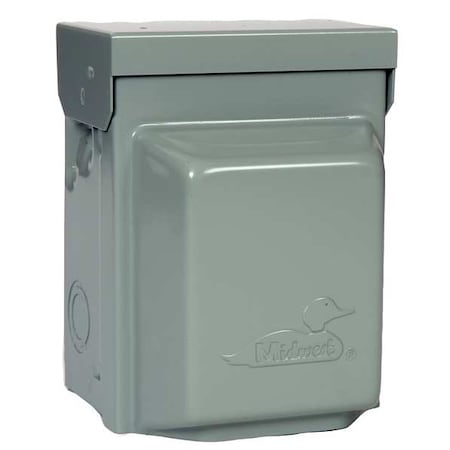Steel Unmetered Surface Power Outlet, 7-1/8 in H, 5-3/16 in D, NEMA 3R