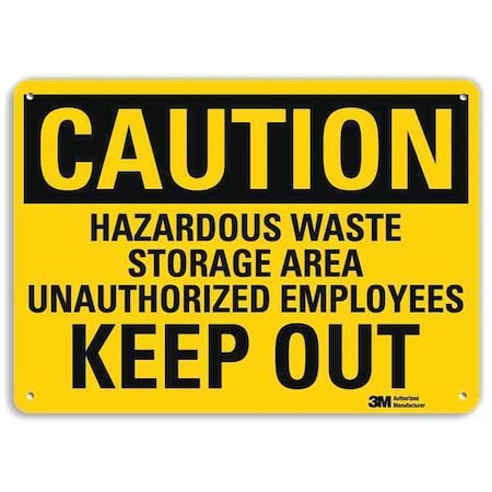 Caution Sign, 7 in H, 10 in W, Vertical Rectangle, English, U4-1388-RA_10X7