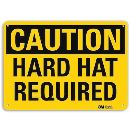 Safety Sign,Hard Hat Required,7in.H