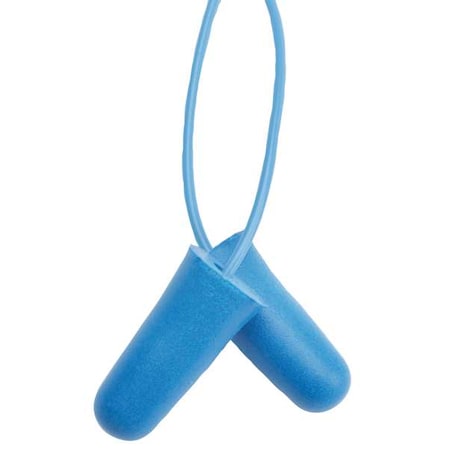 H10 Disposable Foam Ear Plugs, Bullet Shape, 31 dB, Blue, 100 PK