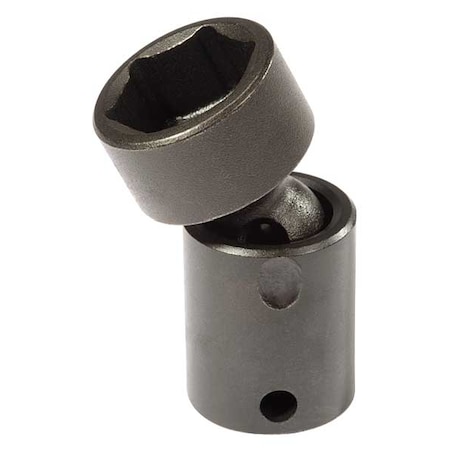 3/8 in Drive Flex Impact Socket 7/16 in Size 6 pt Standard Depth, Black Oxide