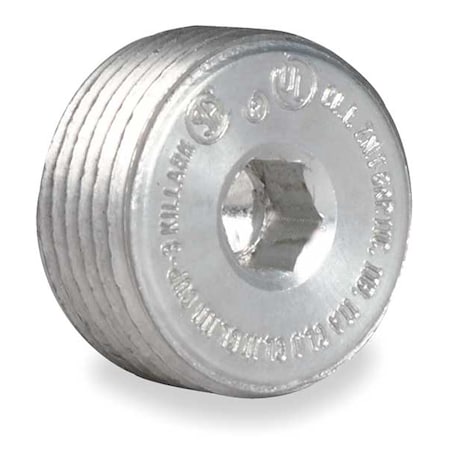 Haz Loc Plug, 1-1/4 in, Threaded, Copper, Plain, Gray