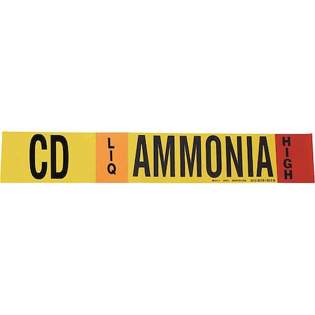 Ammonia Pipe Marker,CD,3 to 5In
