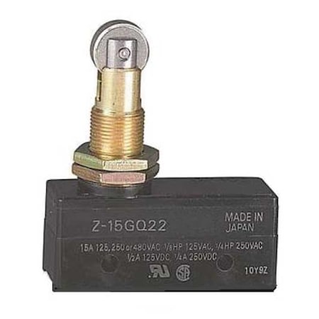 Snap Action Switch, Panel Mount, Plunger, Roller Actuator, SPDT, 15 A at 480 V AC Contact Rating