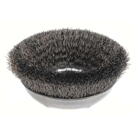 Crimped Wire Cup Wire Brush, 6", 0.020 "