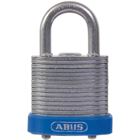 Keyed Padlock, Open, Square Steel Body, Hardened Steel Shackle, 11/16 in W