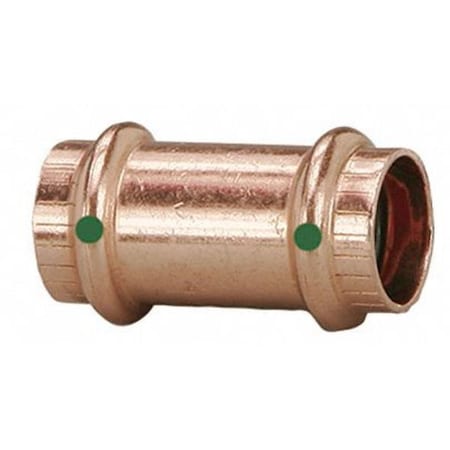 ProPress Straight Coupling, No Stop, 1 in Press-Fit x 1 in Press-Fit, 1-31/32 in L, Copper