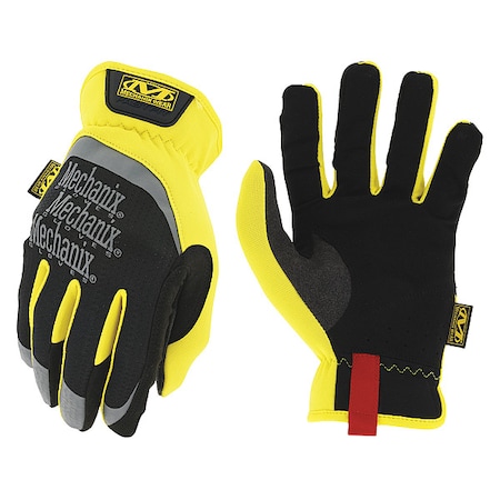 Mechanics Gloves, TrekDry Back, Shirred Slip-On, Yellow, 8