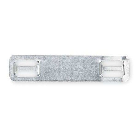 Marker Plate, 316 Stainless Steel, 3/8 in H x 1 3/4 in W, Silver, Rectangle, 100 PK