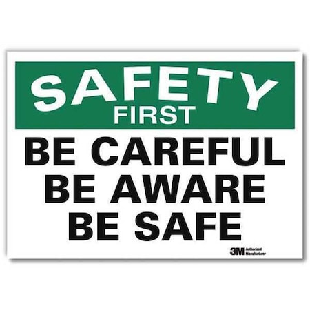 Safety Decal, 5 in H, 7 in W, Reflective Sheeting, English, U7-1166-RD_7X5