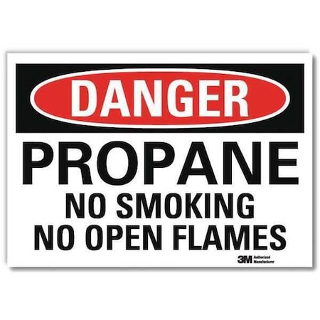 Danger No Smoking Sign, 5 in H, 7 in W, Reflective Sheeting, Horizontal Rectangle,U3-1937-RD_7X5