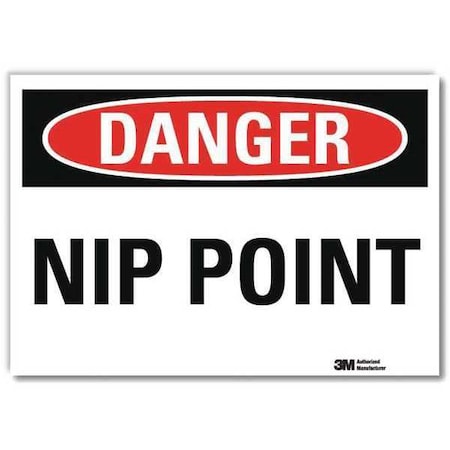 Danger Sign, 5 in Height, 7 in Width, Reflective Sheeting, Horizontal Rectangle, English