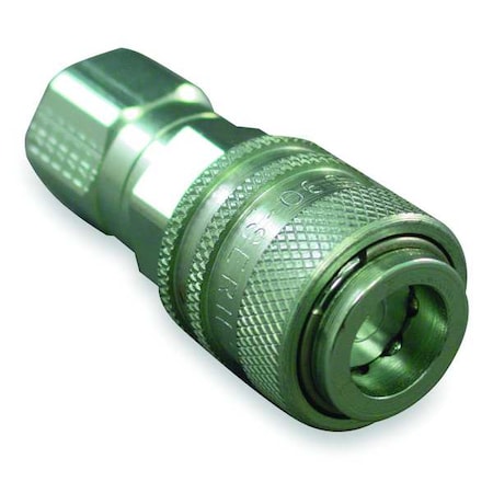 Hydraulic Quick Connect Hose Coupling, Steel Body, Push-to-Connect Lock, 7/16"-20 Thread Size