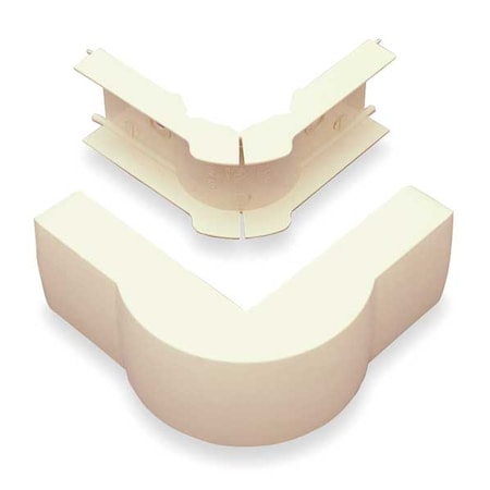 External Elbow Raceway, PN10 Series, 1 Channel, 1-1/4 in W, 3/4 in H, 3-1/2 in L, Ivory