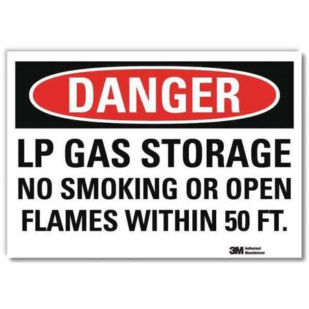 Danger No Smoking Sign, 7" H, 10" W, Reflective Sheeting,  Vertical Rectangle, U3-1782-RD_10X7