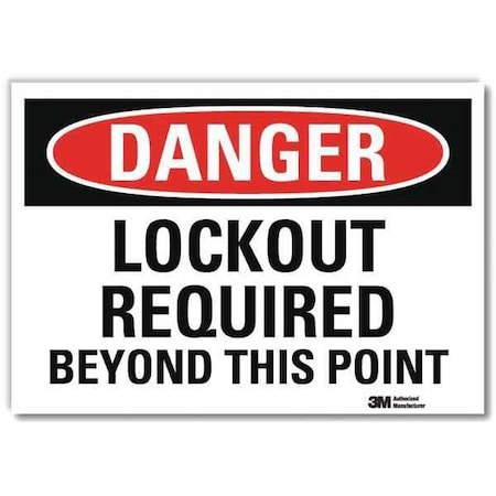 Danger Sign, 10 in Height, 14 in Width, Reflective Sheeting, Horizontal Rectangle, English