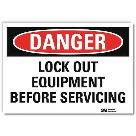 Danger Sign, 5 in Height, 7 in Width, Reflective Sheeting, Horizontal Rectangle, English