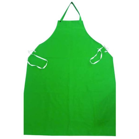 Bib Apron, PVC/Polyester, Green, 48 in, Universal