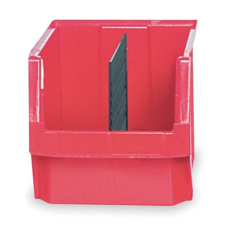 Storage Bin, Polyethylene, Red, 11 7/8 in H, 12 3/8 in W, 19 3/4 in L