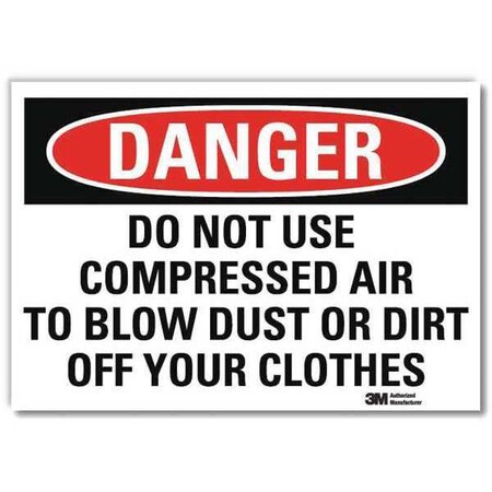 Danger Sign, 5 in H, 7 in W,Horizontal Rectangle, English, U3-1373-RD_7X5