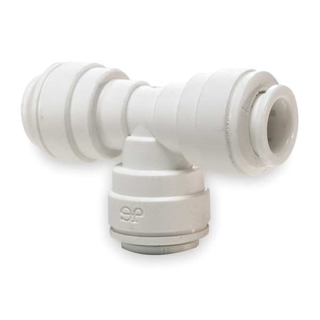 Push-Fit Tee Fitting, 1/4 in Tube Size, Polypropylene, White, 10 PK