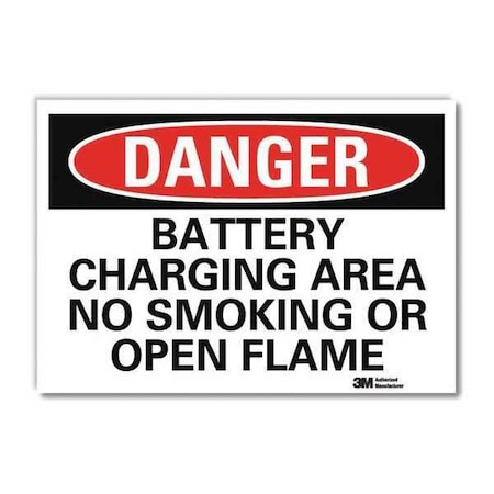 Danger No Smoking Sign, 10" H, 14 in W, Reflective Sheeting, Horizontal Rectangle, U3-1126-RD_14X10