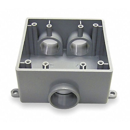 Weatherproof Electrical Box, 35.3 cu in, FSCC Box Type, 2 Gangs, PVC, Rectangular Shape