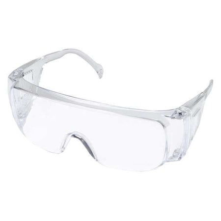 Safety Glasses, Visitor Series, Uncoated, Frameless, OTG, Clear Frame, Clear Lens, PK12