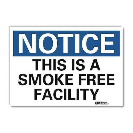 Notice Sign, 10" H, 14 in W, Reflective Sheeting, Horizontal Rectangle, English, U5-1563-RD_14X10