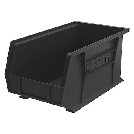 Hang & Stack Storage Bin, Plastic, Black, 7 in H, 8 1/4 in W, 14 3/4 in L