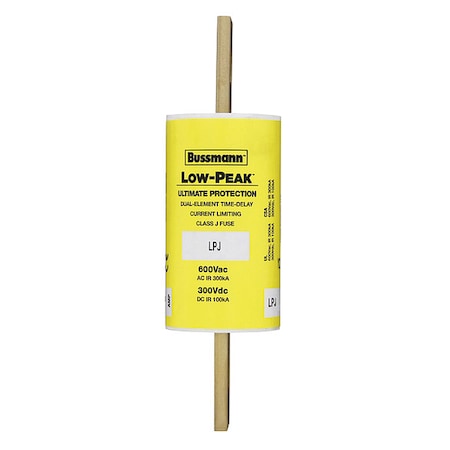 UL Class Fuse, J Class, Time-Delay, 125A, 600V AC, Non-Indicating