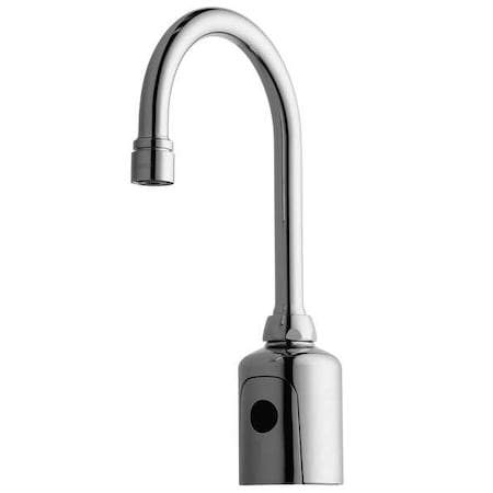 Sensor Single Hole Mount, 1 Hole Gooseneck Bathroom Faucet, Polished chrome