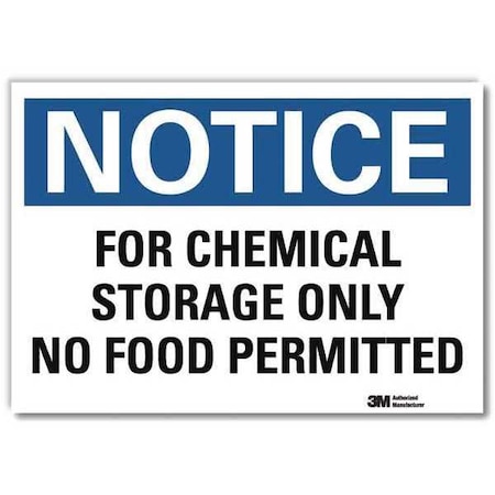 Notice Sign, 5 in H, 7 in W,Horizontal Rectangle, English, U5-1234-RD_7X5