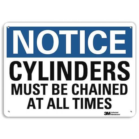 Notice Sign, 7 in H, 10 in W, Vertical Rectangle, English, U5-1115-RA_10X7