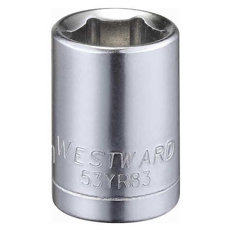 WESTWARD 3/8 in Drive, 11mm Hex Metric, Socket, 6 Points,  Steel, Chrome, 11 mm