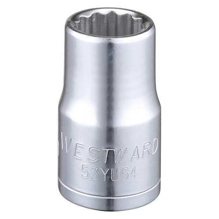1/2" Drive, Metric Socket, 13mm Socket Sz, 12 Pts