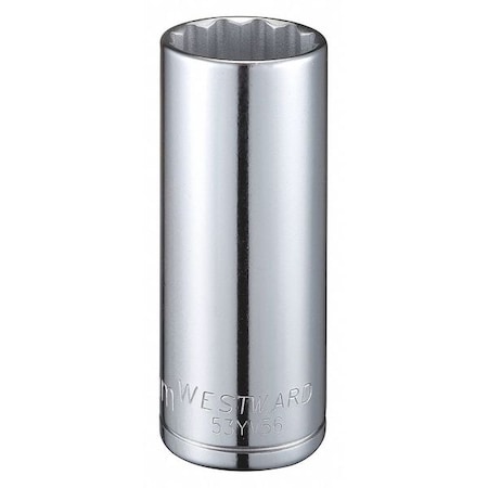 WESTWARD 1/2 in Drive, 26mm Triple Square Metric, Socket, 12 Points,  Steel, Chrome, 26 mm