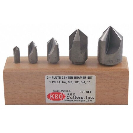 5 piece set 82 deg Single Flute Carbide Countersink