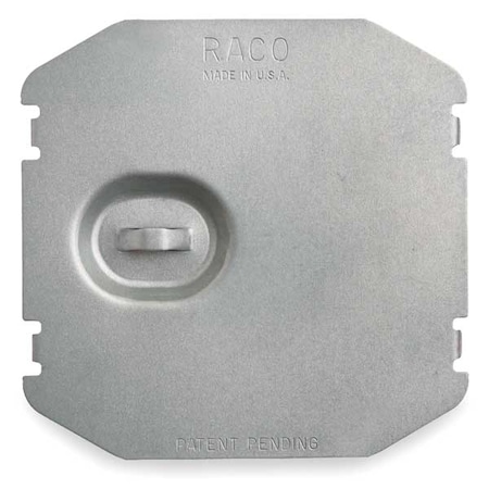 Box Cover, Square Box Type, 2 Gang, Galvanized Steel, Flat Cover Type