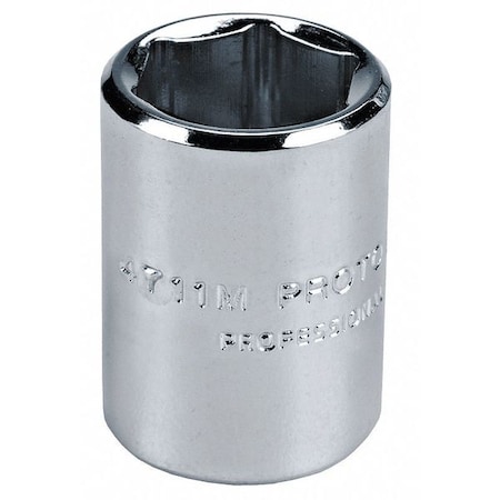1/4 in Drive, 4.5mm Hex Metric Socket, 6 Points,  Steel, Chrome, 4.5 mm