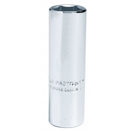 1/4 in Drive, 5mm Hex Metric Socket, 6 Points,  Steel, Chrome, 5 mm