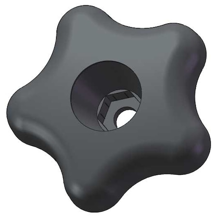 Snap Lock Star Knob, M8 Thread Size, 2-1/4" Dia., Plastic